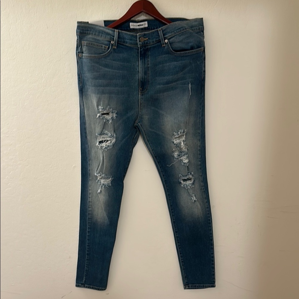 Distressed Blue Jeans